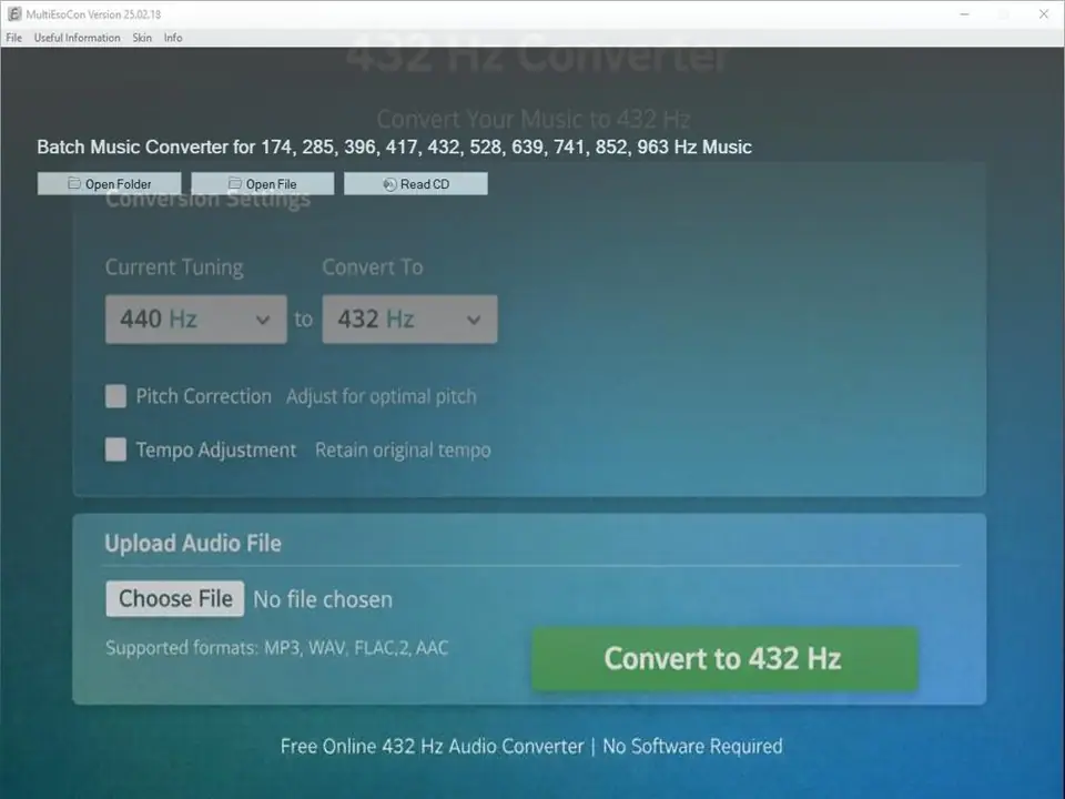 Convert Instrumental to 432 Hz