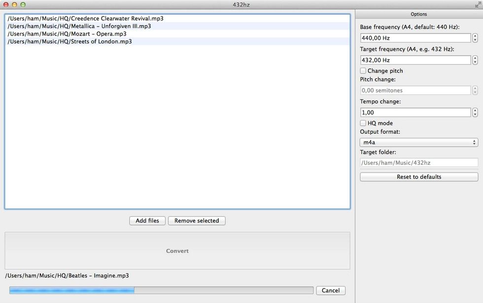 Audio Frequency Converter - Conversor de 432 Hz