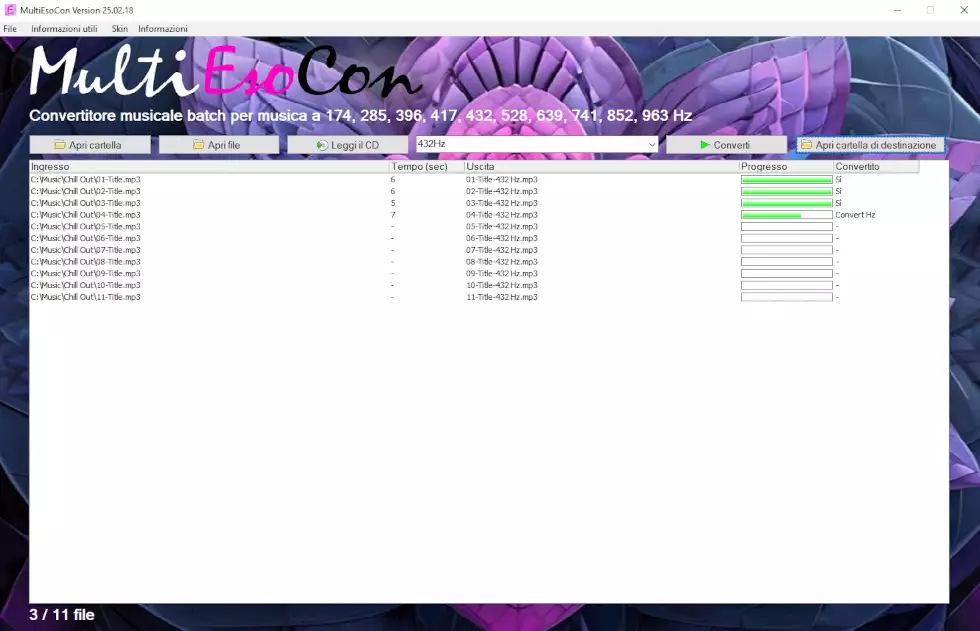 Convertitore musicale a 432 Hz