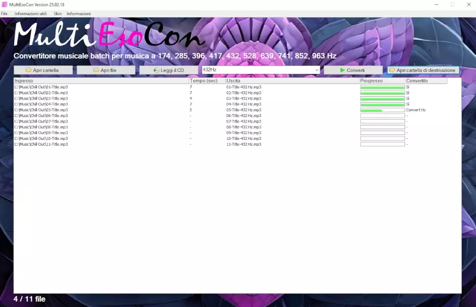 Convertire la musica a 432 Hz