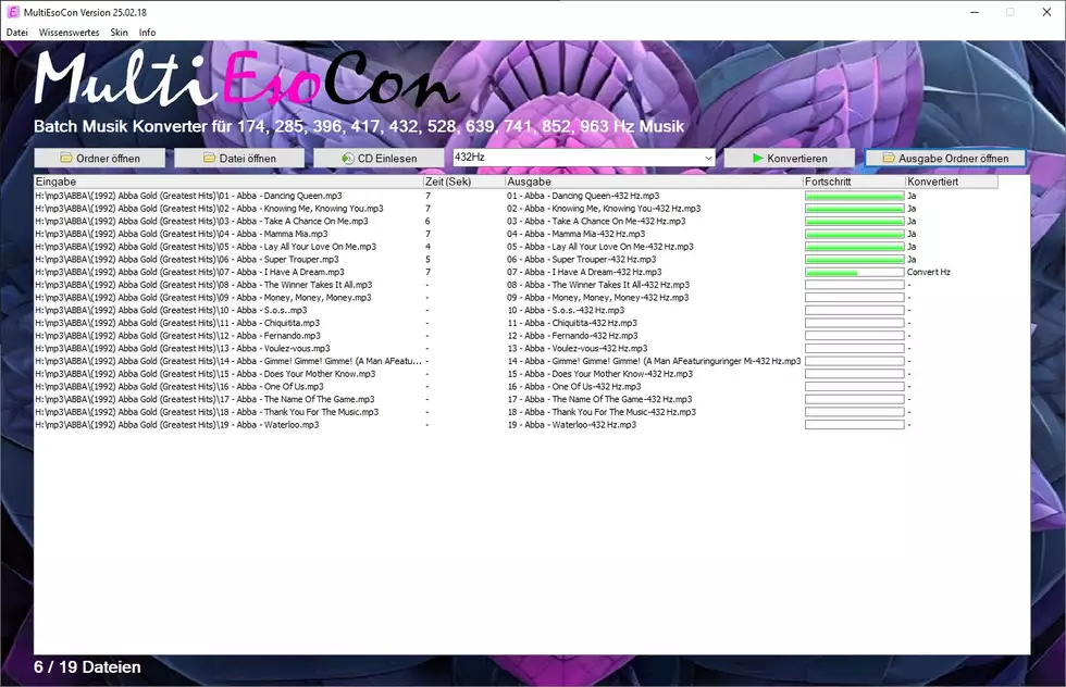 Converteer 432 Hz muziek